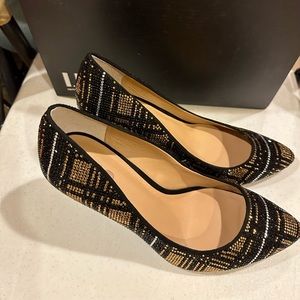 INC Womens Zitah Dressy Jeweled Pumps Gold-7W